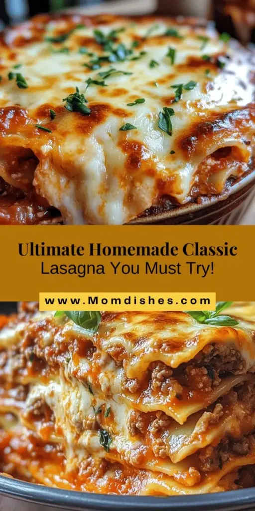 Discover the heartwarming goodness of homemade classic lasagna with our step-by-step recipe. This timeless dish combines layers of rich meat sauce, creamy ricotta, gooey mozzarella, and hearty noodles, creating a flavor explosion in every bite. Perfect for family gatherings or cozy dinners, you'll learn about essential ingredients, preparation techniques, and tips for achieving that perfect golden-brown top. Dive into the joy of cooking and create lasting memories around your dinner table.