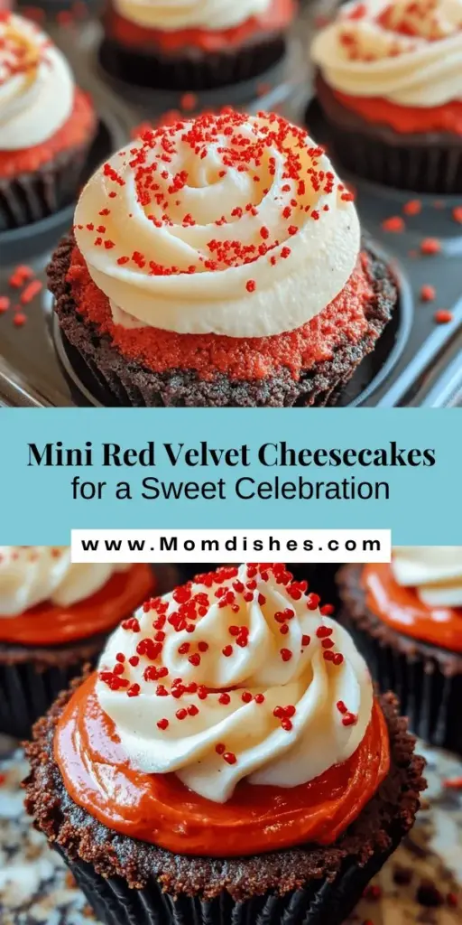 Indulge your sweet tooth with these stunning mini red velvet cheesecakes! Perfectly portioned, these delightful desserts combine the rich flavors of red velvet and creamy cheesecake, making them a hit for any occasion. With a luscious cream cheese frosting and irresistible cookie crumb crust, these treats are as pleasing to the palate as they are to the eye. Surprise your guests or treat yourself to a taste of luxury! #RedVelvet #Cheesecake #DessertLovers #BakingJoy #MiniTreats #SweetTooth