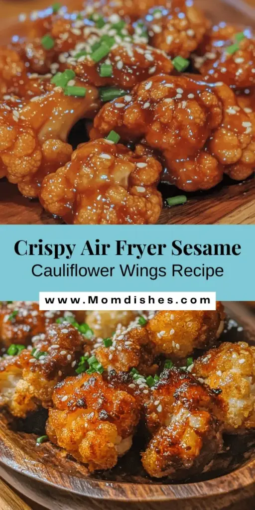 Discover the deliciousness of Air Fryer Sesame Cauliflower Wings! This plant-based delight is not only a healthier alternative to traditional chicken wings, but it's also packed with flavor and nutrients. Easy to make and perfect for snacks, appetizers, or light meals, these crispy bites are a hit among vegans and non-vegans alike. Embrace innovative cooking with this guilt-free treat! #AirFryer #CauliflowerWings #PlantBased #HealthySnacks #VeganRecipes #CrispyTreats