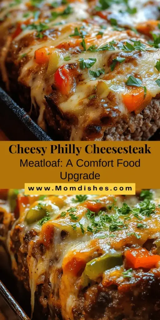 Discover the joy of comfort food with this Cheesy Philly Cheesesteak Meatloaf! This delicious twist on a classic combines ground beef, gooey provolone and mozzarella cheeses, sautéed bell peppers, and onions for a hearty dinner that’s full of flavor. Perfect for family gatherings or cozy nights in, this dish is easy to make and sure to impress. Give it a try and enjoy a taste of nostalgia! #Meatloaf #ComfortFood #PhillyCheesesteak #EasyRecipes #DinnerInspiration #FamilyMeals