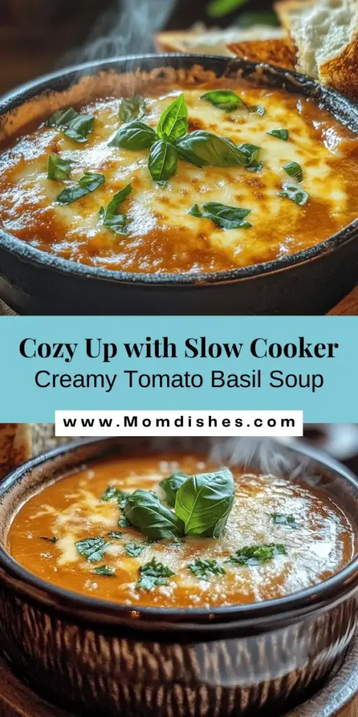 Discover the ultimate comfort food with this easy slow cooker creamy tomato basil soup recipe. Perfect for busy nights, this dish combines the rich flavors of crushed tomatoes, sautéed onion, garlic, and fresh basil, creating a deliciously warm bowl of goodness. With minimal prep and hands-free cooking, you can enjoy a homemade meal that satisfies both young and old. Explore tips for customizing the soup to your taste and dietary needs while enjoying a cozy dining experience.