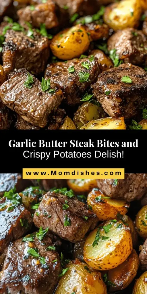 Savor the deliciousness of Sizzling Garlic Butter Steak Bites and Potatoes! This easy-to-make recipe beautifully blends tender sirloin with crispy baby potatoes, all drizzled in rich garlic butter. Perfect for any gathering, it’s a flavorful dish that impresses without the fuss. Ideal for cozy dinners or special occasions, it’s sure to become a favorite in your home. Discover this delectable combination today! #SteakBites #ComfortFood #DinnerInspiration #GarlicButter #EasyRecipes