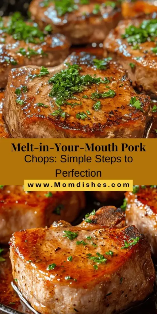 Discover the secrets to making pork chops that are tender, juicy, and bursting with flavor! This melt-in-your-mouth recipe guides you through selecting the best cuts, mastering seasoning and cooking techniques, and creating a delicious sauce. Perfect for weeknight dinners or special occasions, these pork chops are sure to impress your family and friends. Try this foolproof method for a culinary masterpiece! #PorkChops #CookingTips #DeliciousRecipes #Foodie #MealPrep #HomeCooking