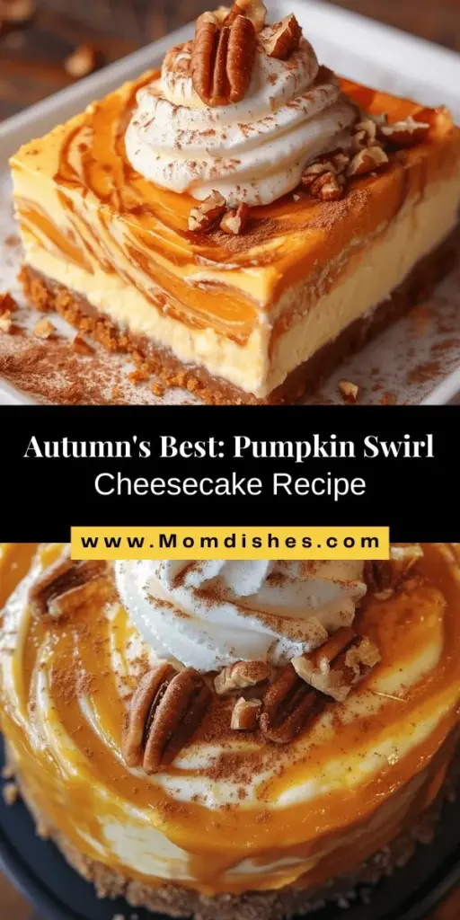 Indulge in the flavors of fall with this decadent Pumpkin Swirl Cheesecake Delight! Combining the creamy richness of traditional cheesecake with spiced pumpkin puree, this dessert is the perfect centerpiece for any autumn gathering. With step-by-step instructions and tips for success, you'll master the art of creating this stunning treat. Get ready to impress your guests or simply enjoy a slice yourself! #PumpkinCheesecake #FallDesserts #BakingJoy #ThanksgivingTreats #AutumnFlavors #DessertLovers