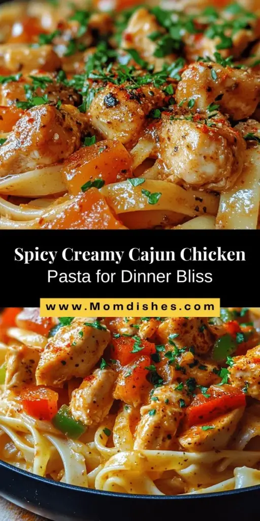 Spice up your dinner rotation with this irresistible Spicy & Creamy Cajun Chicken Pasta! This dish combines tender chicken, perfectly cooked pasta, and a luscious creamy sauce infused with bold Cajun flavors. It's easy to make and perfect for family dinners or entertaining guests. Bring the vibrant tastes of Louisiana right to your kitchen! Try this recipe and savor every flavorful bite! #CajunCuisine #PastaLover #DinnerIdeas #ComfortFood #Foodie