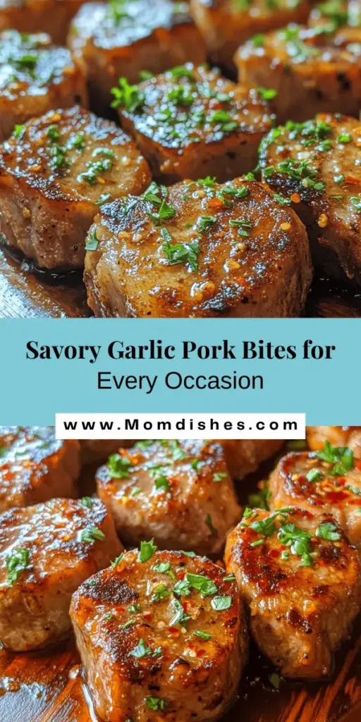 Discover the scrumptious world of Garlic Pork Bites, a dish that combines quick prep time with bold flavors! Perfect for busy weeknights, these tender bites can be served as a main dish, appetizer, or even in wraps. With ingredients like garlic, ginger, and pork tenderloin, this recipe offers a healthy yet delightful twist. Elevate your next meal or gathering with these versatile and easy-to-make bites! #GarlicPorkBites #EasyRecipes #HomeCooking #DeliciousEats #HealthyCooking #ComfortFood