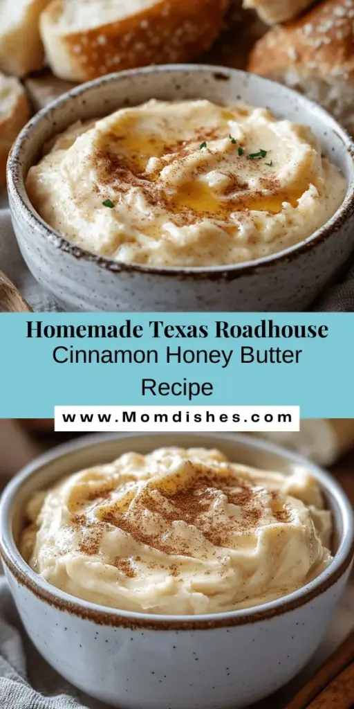 Discover the irresistible Texas Roadhouse Cinnamon Honey Butter recipe! This sweet, creamy spread pairs perfectly with warm bread, pancakes, and more. Learn about its delightful history, key ingredients, and versatile uses. Elevate your meals and impress your guests with this delicious treat that’s easy to make at home. Perfect for brunch or any occasion! #CinnamonHoneyButter #TexasRoadhouse #HomemadeRecipe #Foodie #DeliciousSpread #BrunchIdeas #CookingAtHome