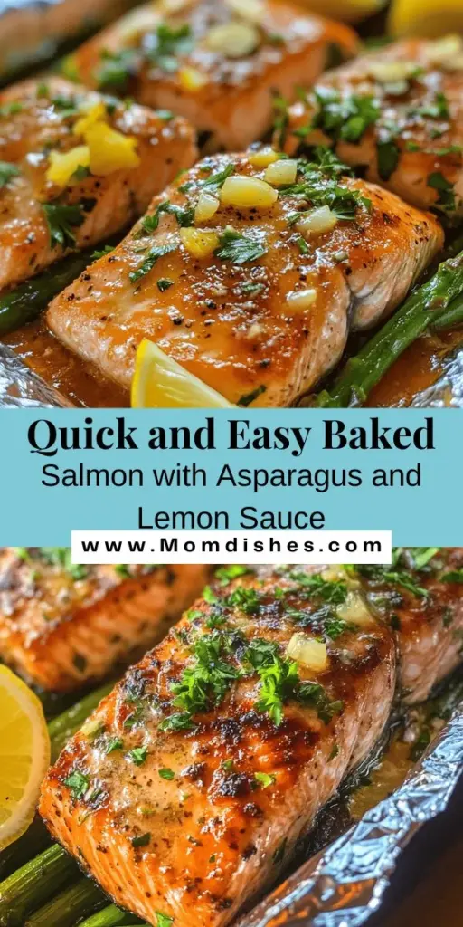 Discover the joy of cooking with this healthy Baked Salmon in Foil with Asparagus and Lemon Garlic Butter Sauce recipe! This dish is rich in flavor and packed with nutrients, making it perfect for busy weeknights or family gatherings. With fresh salmon, vibrant asparagus, and a zesty lemon garlic butter sauce, you can create a delightful meal in no time. Check out the recipe for tips and variations! #HealthyEating #SalmonRecipe #QuickDinner #HomeCooking #YummyFood #MealPrep