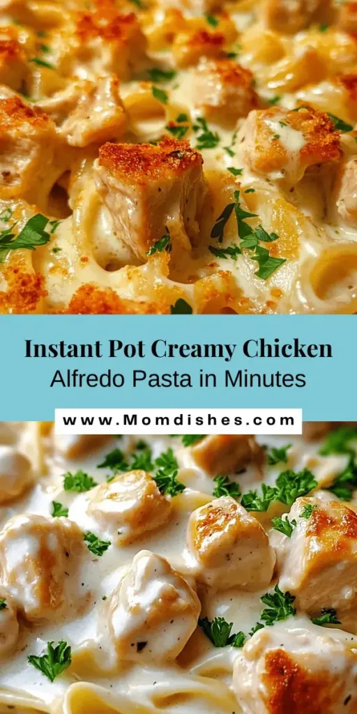 Discover the ultimate comfort food with this Creamy Instant Pot Chicken Alfredo Pasta recipe! Perfect for busy weeknights, this one-pot dish combines tender chicken, rich Alfredo sauce, and fettuccine for a satisfying meal in under 20 minutes. The Instant Pot makes cooking effortless and quick, preserving all the flavors and nutrients. Follow easy steps from sautéing to pressure cooking, and enjoy a creamy, indulgent dinner that will impress your family and friends!