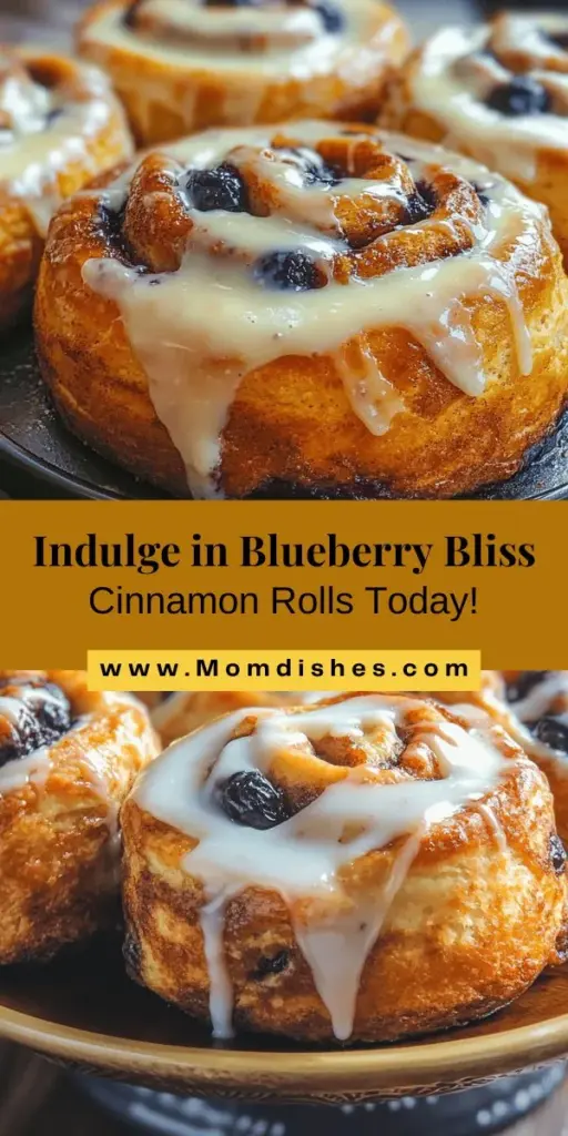 Indulge in the heavenly taste of Blueberry Bliss Cinnamon Rolls! This delightful twist on a classic treat features soft rolls swirled with sweet, juicy blueberries and warm cinnamon, all topped with a creamy glaze. Perfect for breakfast, brunch, or a special dessert, these rolls are an experience that will elevate any occasion. Follow our step-by-step guide to ensure your baking success and impress your loved ones. #CinnamonRolls #BlueberryBliss #Baking #Recipes #HomemadeTreats #BrunchIdeas