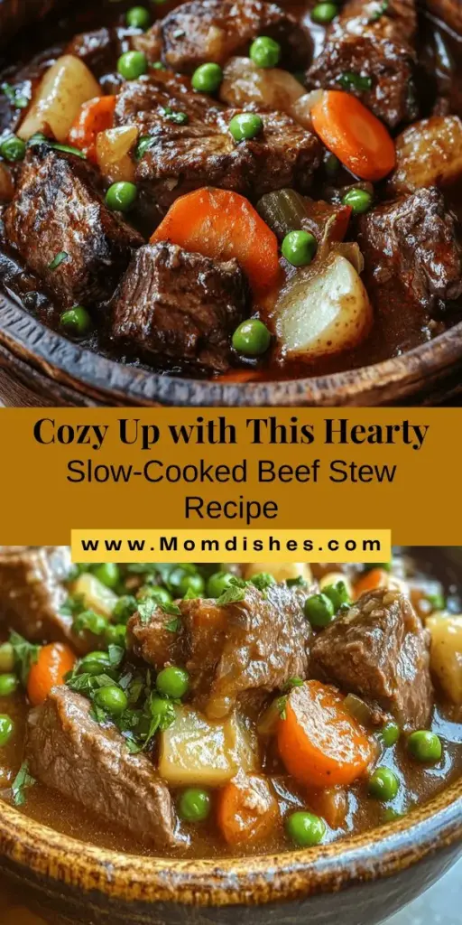 Warm up your chilly days with this Hearty Slow-Cooked Beef Stew recipe! With tender beef chuck roast, hearty carrots and potatoes, and a dash of red wine, this comforting dish is perfect for family gatherings. Discover essential cooking techniques, ingredient insights, and flavor-enhancers to elevate your stew. Whether you’re a novice or expert, follow our step-by-step guide to create a heartwarming meal that's sure to delight! #BeefStew #ComfortFood #SlowCooking #RecipeIdeas #HeartyMeals