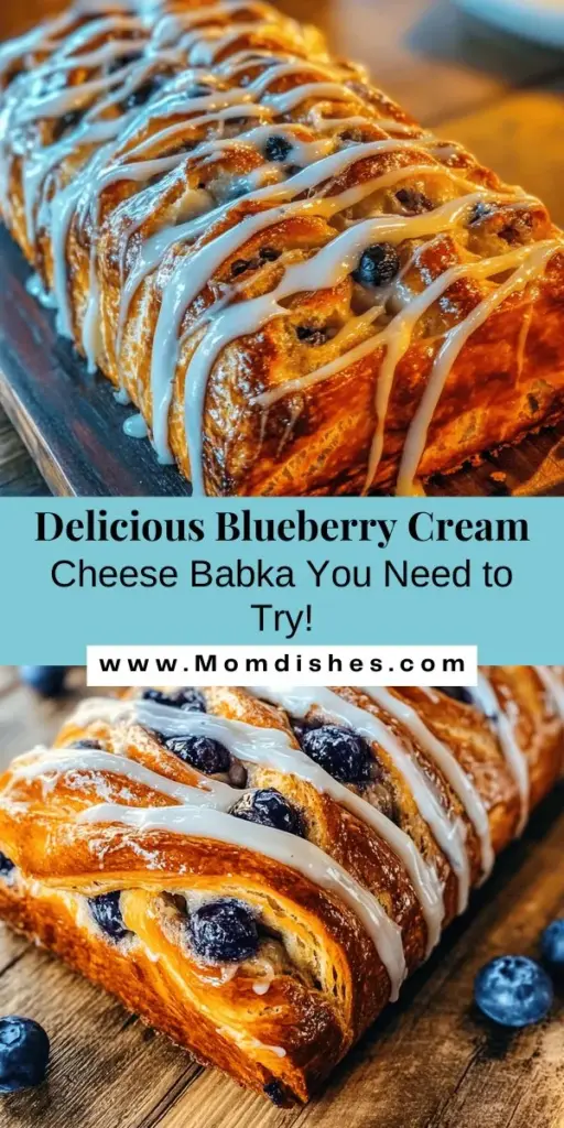 Dive into the sweet world of baking with this Blueberry Cream Cheese Babka recipe! This delightful, braided bread pairs fluffy dough with a creamy blueberry filling, perfect for breakfast, brunch, or a cozy afternoon snack. Whether you're an expert or a beginner, this easy-to-follow guide will help you create a stunning treat that will impress everyone. Experience the joy of making your own babka today! #Baking #Babka #Blueberry #SweetTreats #Homemade #BrunchIdeas #DessertRecipes