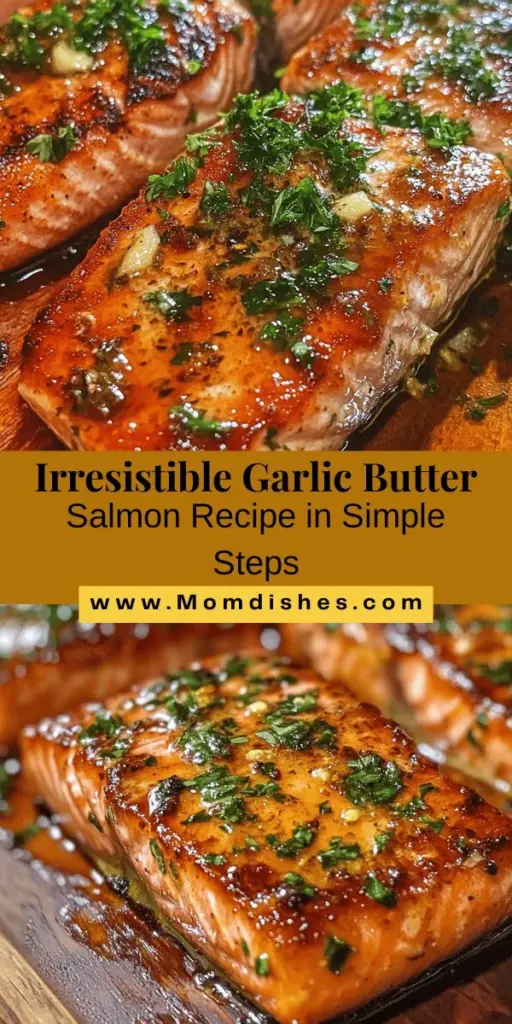 Discover the deliciousness of Garlic Butter Salmon with our easy step-by-step recipe! Perfect for any skill level, this dish is not only quick to prepare but also packed with health benefits. Enjoy the rich flavors of salmon enhanced by savory garlic butter, fresh lemon, and herbs. Whether you're planning a weeknight dinner or an impressive meal for guests, this recipe is sure to please. Try it tonight! #GarlicButterSalmon #HealthyEating #SeafoodRecipes #EasyMeals #DinnerIdeas #NutritiousDelicious