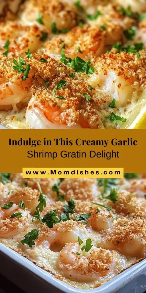 Discover the irresistible flavors of garlic shrimp gratin with this delicious recipe! This dish pairs succulent shrimp with a creamy garlic sauce, topped with a crispy layer of cheese. Perfect for entertaining or a cozy night in, it’s sure to impress seafood lovers. Learn how to create this culinary delight that combines rich flavors and elegant presentation. Bring warmth to your dinner table with every bite! #GarlicShrimp #ShrimpGratin #SeafoodLovers #DinnerParty #ComfortFood