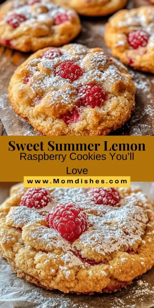 Bake up some sunshine with these delightful Lemon Raspberry Cookies! Bursting with zesty lemon and sweet, tart raspberries, these cookies are the perfect summer treat. Ideal for picnics, gatherings, or just satisfying your sweet tooth, they’re a vibrant addition to any menu. Follow our easy recipe and impress your family and friends with these chewy, flavorful delights! #Baking #SummerTreats #Cookies #LemonRaspberry #Desserts #HomemadeCookies #SweetTooth