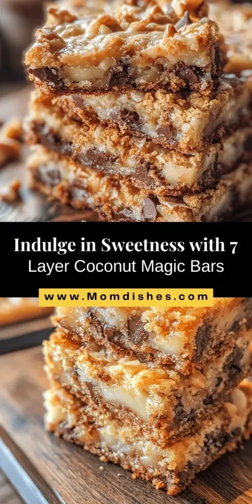 Indulge in the deliciousness of 7 Layer Coconut Magic Bars, where vibrant layers come together in a symphony of flavors! From crunchy nuts to gooey sweetened condensed milk, each bite is a heavenly treat that’s perfect for any occasion. Discover the origins, key ingredients, and a simple recipe to create these delightful bars at home. Elevate your baking game with this easy yet impressive dessert! #MagicBars #Baking #CoconutDelight #SweetIndulgence #DessertLovers