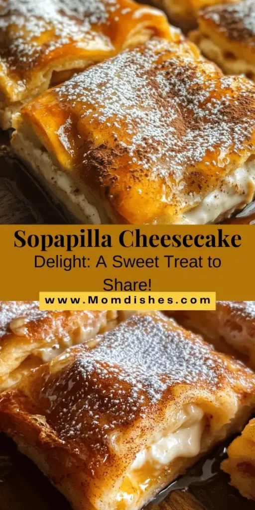 Sopapilla Cheesecake Delight is the ultimate dessert that combines creamy cheesecake with flaky crescent roll dough. This crowd-pleaser is easy to make and perfect for any occasion. With a buttery crust, sweet cream cheese filling, and a sprinkle of cinnamon sugar, every bite is a heavenly treat. Discover the recipe, tips for serving, and how to store this delicious delight. Elevate your dessert game today! #SopapillaCheesecake #DessertRecipe #SweetTreats #BakingFun #YummyDesserts