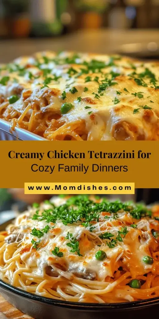 Discover the warmth and comfort of Easy Chicken Tetrazzini – a classic dish that combines tender chicken, pasta, and a creamy sauce into a hearty meal. Perfect for family dinners or gatherings, this versatile recipe can utilize leftover chicken and is loved by all ages. Learn about its rich history and step-by-step preparation to create a deliciously satisfying meal that brings everyone together. #ChickenTetrazzini #ComfortFood #HomemadeMeals #FamilyDinner #CookingAtHome