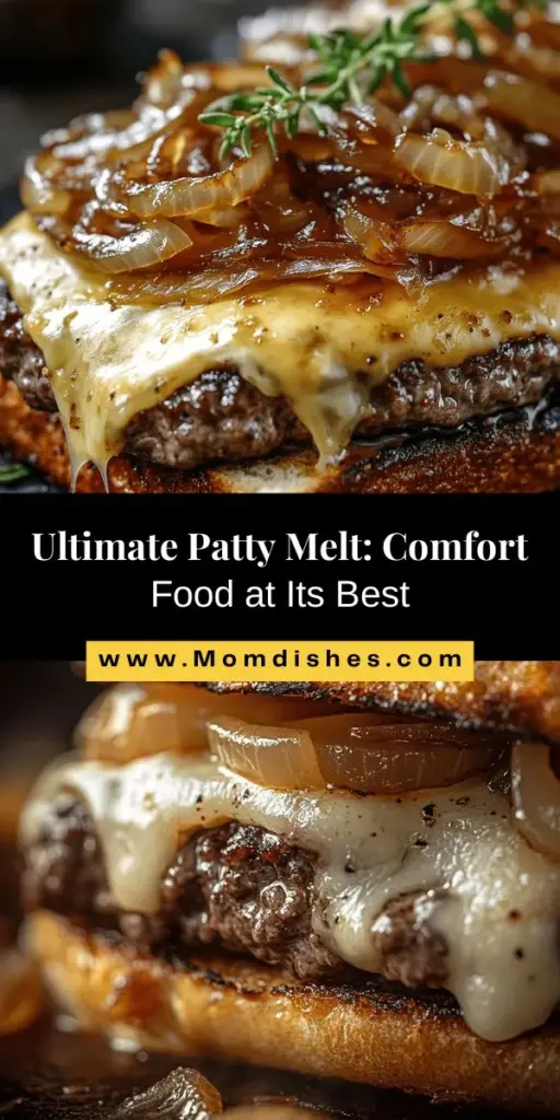 Discover the delicious world of Patty Melts with this classic recipe! Combining a juicy beef patty, melted Swiss cheese, and sweet caramelized onions, all between buttery rye bread, it's the ultimate comfort food. Learn how to caramelize onions perfectly and create a juicy patty that’s grilled to perfection. Perfect for a cozy dinner or sharing with friends, this recipe is sure to satisfy. Try it out and share your creation! #PattyMelt #ComfortFood #Recipe #CookingAtHome #Yummy