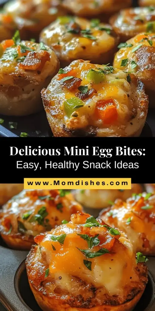 Looking for a quick, nutritious snack? Try Mini Egg Bites! These bite-sized delights are perfect for breakfast, lunch, or anytime you need a healthy option on the go. With a base of protein-packed eggs, customizable veggies, and your choice of cheese, they can fit any dietary preference. Easy to prepare and store, Mini Egg Bites are ideal for meal prepping. Get creative and enjoy a flavorful, nutritious snack anytime! #MiniEggBites #HealthySnacks #MealPrep #NutritiousEats #Eggs #QuickRecipes