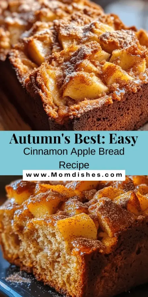 Embrace the cozy vibes of autumn with Cinnamon Apple Bread Delight! This heartwarming recipe blends the sweetness of fresh apples, warm spices, and a tender crumb for a perfect fall treat. Ideal for breakfast, snacks, or dessert, it's easy to make and loved by all. Impress your family or friends with a loaf that fills your kitchen with delightful aromas. Bake up some comfort today! #CinnamonAppleBread #FallBaking #CozyRecipes #BakingJoy #AutumnFlavors #HomemadeGoodness