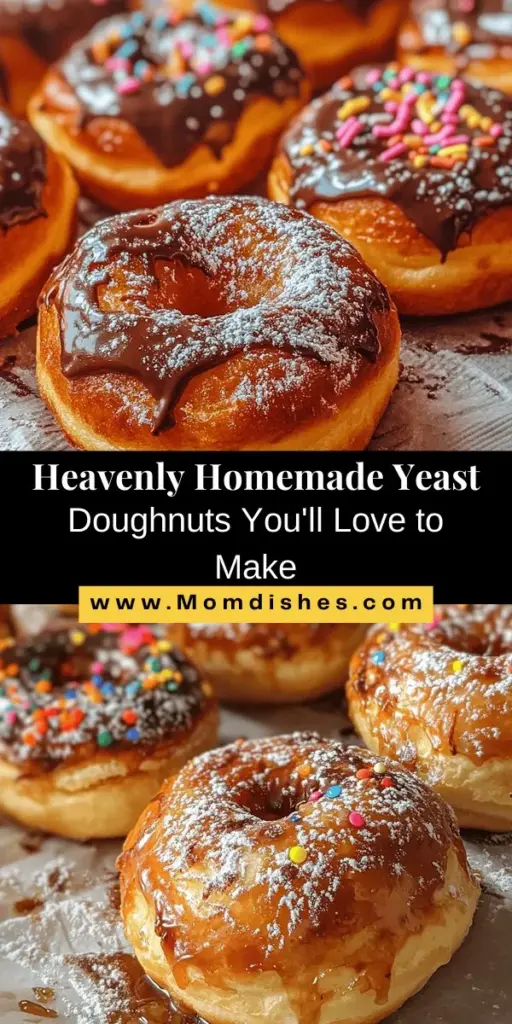 Indulge in the delightful experience of making Heavenly Yeast Doughnuts at home! With their fluffy texture and customizable toppings, these doughnuts are perfect for any occasion. Learn about the essential ingredients, the magic of yeast, and follow our step-by-step guide to create these sweet treats. Impress family and friends with your baking skills and enjoy the heavenly aroma that fills your kitchen. #Doughnuts #HomemadeTreats #BakingFun #YeastDoughnuts #SweetRecipes #Foodie