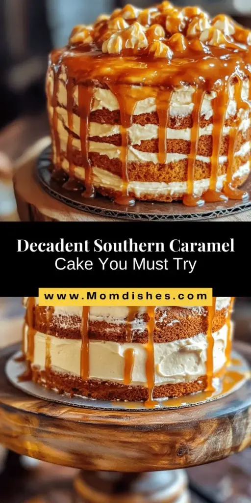 Indulge in the rich flavors of a classic Southern caramel cake! This beloved dessert features moist layers infused with buttermilk, topped with a luscious caramel frosting that captures the essence of Southern hospitality. Perfect for any gathering, this cake not only delights the taste buds but also creates cherished memories. Try your hand at this timeless recipe and bring a slice of Southern tradition to your table! #SouthernCooking #CaramelCake #DessertRecipe #BakingFromScratch #SweetTreats