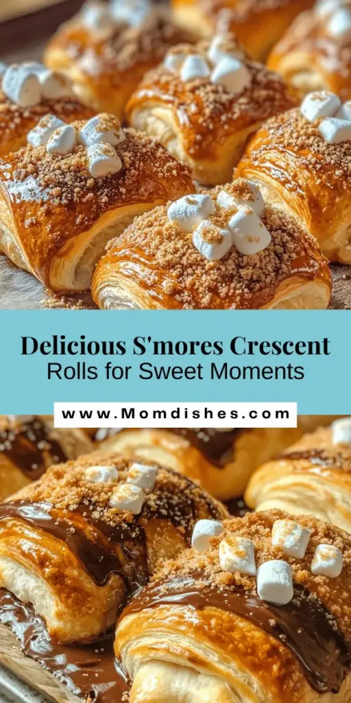 Indulge in the deliciousness of S'mores Crescent Rolls, a fun twist on the classic campfire treat! This easy recipe combines flaky crescent roll dough with gooey marshmallows and rich chocolate for a quick dessert that's perfect for any occasion. Whether you're hosting a backyard BBQ or enjoying a cozy night in, these rolls are sure to impress. Get ready to savor every bite! #SMores #CrescentRolls #DessertRecipes #EasyRecipes #SweetTreats