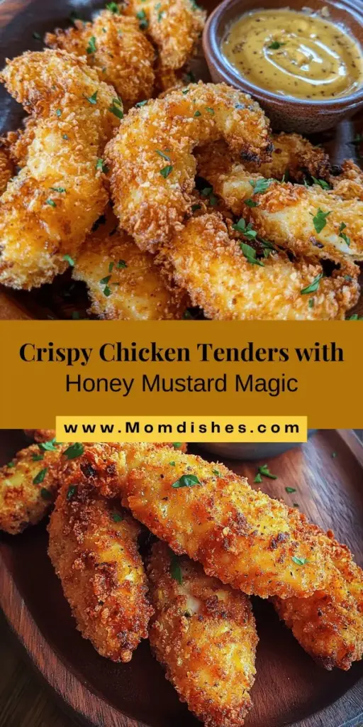 Dive into the deliciousness of Crispy Chicken Tenders with Honey Mustard Dip! This comforting dish combines golden, crunchy chicken with a sweet and tangy homemade dip that's perfect for any occasion. Kids and adults alike can't resist these tasty tenders! Learn how to make this family favorite and enjoy creating memorable meals together. Perfect as a main dish, appetizer, or snack! #ChickenTenders #ComfortFood #HomemadeDip #CookingAtHome #FamilyMeals #EasyRecipes