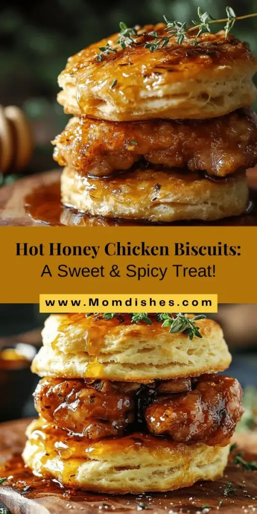 Looking for a dish to elevate your comfort food? Try these Sweet & Spicy Hot Honey Chicken Biscuits! With flaky biscuits, juicy chicken thighs, and a drizzle of homemade hot honey, this recipe combines bold flavors and heartfelt nostalgia. Perfect for brunch or dinner, these biscuits bring family and friends together for a memorable meal. Discover the joy of cooking and savor every delicious bite! #HotHoneyChicken #ComfortFood #Foodie #RecipeInspo #BiscuitLove #SweetAndSpicy