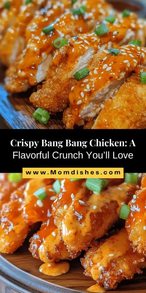 Craving something crunchy and packed with flavor? Try this Crispy Bang Bang Chicken recipe! With juicy chicken thighs marinated in buttermilk and coated in a perfectly crispy blend of flour and cornstarch, this dish is sure to impress. Served with a creamy, spicy Bang Bang sauce, it’s versatile enough for appetizers or main courses. Perfect for gatherings or cozy dinners at home! Get the step-by-step guide now and elevate your cooking game! #BangBangChicken #Foodie #Recipe #HomemadeDelight #CrispyChicken