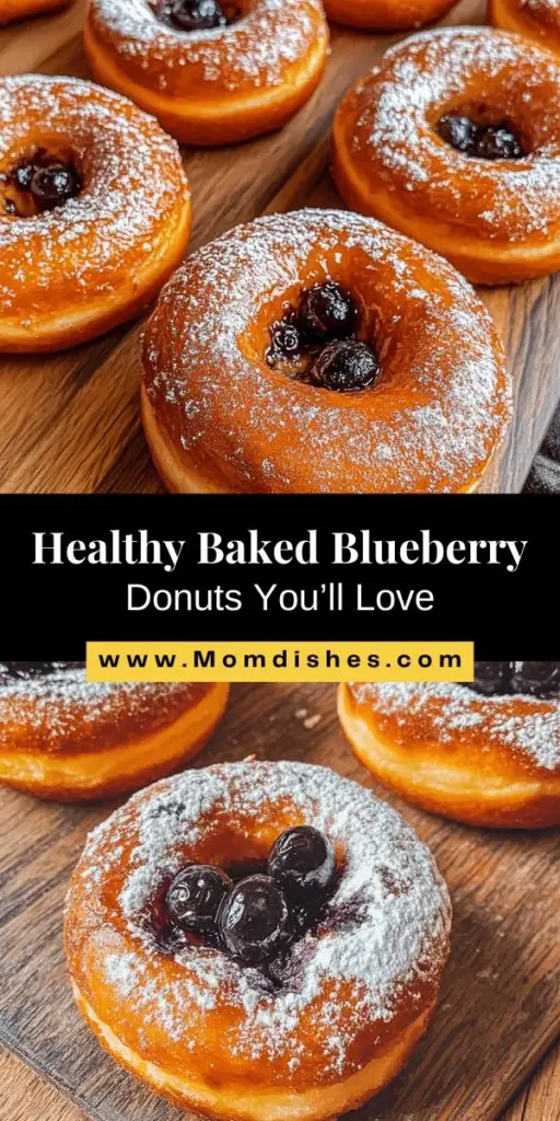 Indulge in these scrumptious baked blueberry donuts that are both delicious and healthier than traditional fried options! With a light and fluffy texture, this recipe requires minimal ingredients and offers a burst of fruity goodness. Perfect for breakfast, snacks, or dessert, these donuts are sure to impress. Try making them today and enjoy a guilt-free treat! #BakedDonuts #BlueberryGoodness #HealthyTreat #HomemadeDelight #DessertIdeas