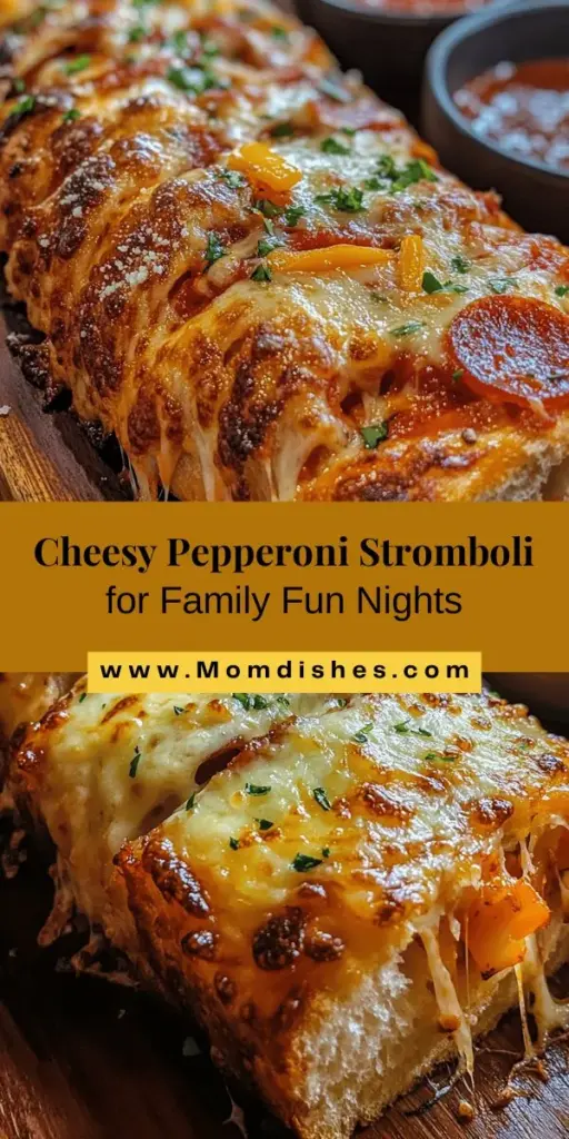 Indulge in the deliciousness of Tremendous Cheesy Pepperoni Stromboli, a family favorite that's perfect for any occasion! This easy recipe combines gooey mozzarella, savory pepperoni, and a crispy crust for a crowd-pleasing meal. Customize with your favorite ingredients and make it your own! Perfect for game nights, dinners, or gatherings. Check out this mouthwatering recipe and bring comfort food to your table. #Stromboli #FamilyMeals #ComfortFood #CheesyGoodness #FoodieFun #EasyRecipes