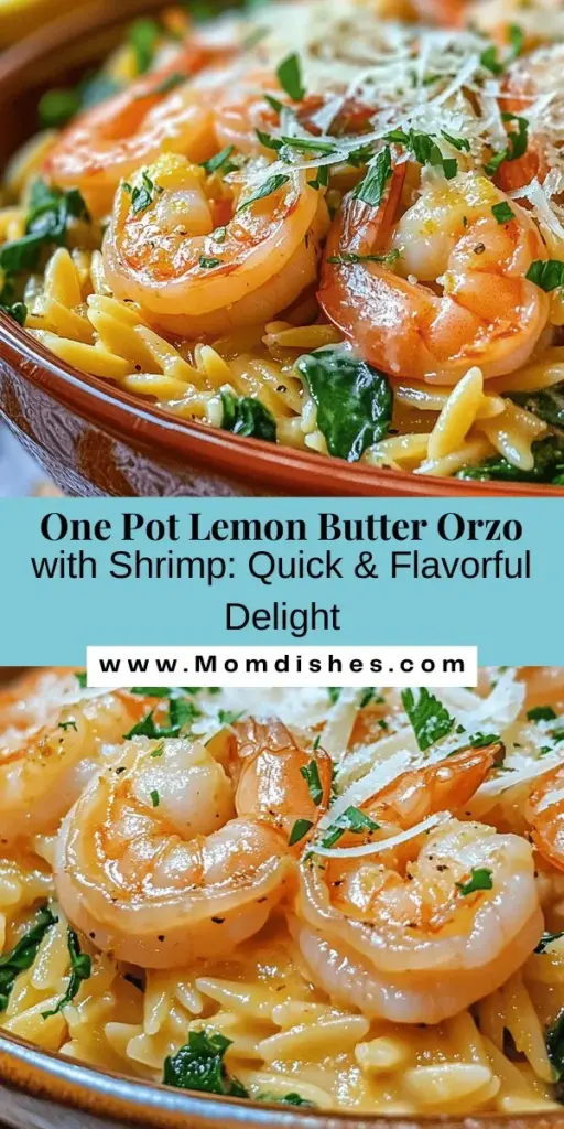 Discover the vibrant flavors of Zesty One Pot Lemon Butter Orzo with Shrimp, a perfect dish for busy weeknights or leisurely weekends. This easy recipe combines succulent shrimp, zesty lemon, and creamy orzo, all cooked in one pot for minimal cleanup. With its bright ingredients and rich taste, you'll embrace the joy of cooking while enjoying a nourishing meal that dazzles the palate. Perfect for everyone, it invites creativity and customization to suit your tastes. Dive into this culinary adventure today!