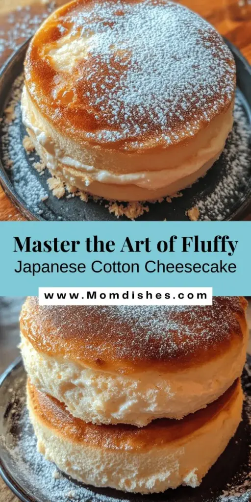 Discover the magic of Japanese cotton cheesecake with this ultimate guide! Learn how to create this fluffy, soufflé-like dessert that's perfect for impressing friends and family. Dive into the history, key ingredients, and step-by-step instructions for achieving that melt-in-your-mouth texture. Whether you're a novice or a pro, this guide will help you master the art of this delightful treat. Get ready to bake! #JapaneseCheesecake #FluffyDesserts #BakingAtHome #DessertLovers #CottonCheesecake