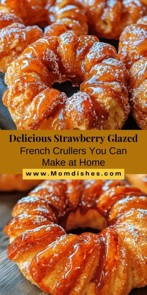 Discover the joy of baking with these homemade strawberry glazed French crullers! Light, airy, and topped with a vibrant strawberry glaze, these pastries are perfect for special occasions or a sweet everyday treat. Learn about the history, ingredients, and detailed steps to create this delightful indulgence from scratch. Your kitchen is about to transform into a bake shop filled with delicious aromas! #FrenchCrullers #PastryLovers #BakingTime #StrawberryGlaze # homemadeTreats