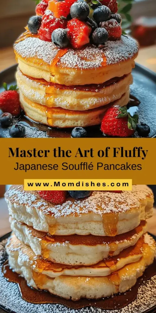 Discover the art of crafting fluffy Japanese soufflé pancakes at home! This comprehensive guide shares step-by-step instructions, essential ingredients, and handy tips for achieving that cloud-like texture everyone loves. With whipped egg whites for extra fluffiness and plenty of creative topping ideas, you'll impress family and friends with this delightful treat. Dive into the trend that’s taken kitchens by storm! #SoufflePancakes #JapaneseCuisine #Baking #PancakeRecipe #Foodie #InstaFood