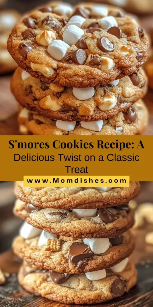 Indulge in the deliciousness of S'mores Cookies, a delightful twist on a classic treat! These chewy cookies combine gooey marshmallows, rich chocolate, and crunchy graham crackers, perfect for any occasion. Easy to whip up, they offer all the nostalgic flavors of campfire s'mores without the need for a fire. Enjoy them warm or as a crowd-pleasing dessert at gatherings. Try this sweet recipe today! #S'moresCookies #Baking #Dessert #SweetTreats #CookieRecipe #FoodieFun