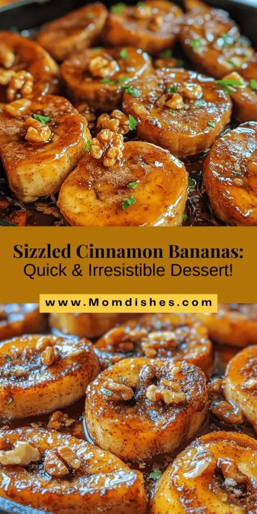 Indulge in the delightful flavor of sweet and sizzled cinnamon bananas, a quick dessert that satisfies all ages! In under 15 minutes, you can enjoy ripe bananas caramelized in butter and brown sugar, perfectly complemented by aromatic cinnamon. Serve them over pancakes, with yogurt, or even on ice cream for a treat everyone will love. Gather your ingredients and bring warmth to your kitchen with this simple yet scrumptious recipe! #CinnamonBananas #DessertReicpes #QuickTreats #ComfortFood #BananaLovers