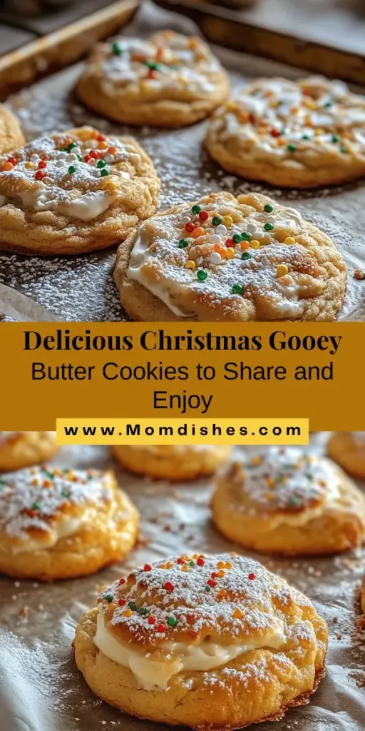 Get ready to bake some holiday magic with Christmas Gooey Butter Cookies! These rich, buttery treats feature a gooey cream cheese center that melts in your mouth. With simple ingredients and easy steps, they are perfect for festive gatherings, cookie exchanges, or as thoughtful gifts. Create sweet memories with friends and family this season while indulging in these nostalgic delights. Don’t forget to add a sprinkle of powdered sugar for that festive touch! #GooeyButterCookies #HolidayBaking #ChristmasTreats #CookieExchange #FestiveDelights #BakingMemories #SweetTooth