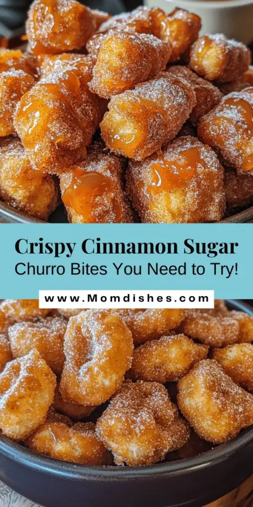 Indulge your sweet tooth with these easy homemade cinnamon sugar churro bites! Perfect for snacking or entertaining, these bite-sized treats are crispy on the outside and soft on the inside. Made with simple ingredients, they’re a great twist on the classic churro. Coat them in cinnamon sugar and serve with rich chocolate or caramel sauce for the ultimate dessert experience. Try this delicious recipe today! #ChurroBites #DessertIdeas #CinnamonSugar #BakingFun #SweetTreats