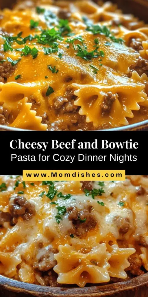 Indulge in the rich and creamy goodness of Cheesy Beef and Bowtie Pasta in Garlic Butter! This comforting dish combines tender bowtie pasta, savory ground beef, and a luscious garlic butter sauce, all topped with melty cheese. Perfect for a weeknight dinner or a cozy gathering, it's easy to make and packed with flavor. Discover the joy of cooking with this satisfying recipe! #CheesyPasta #ComfortFood #WeeknightDinner #PastaRecipes #Foodie