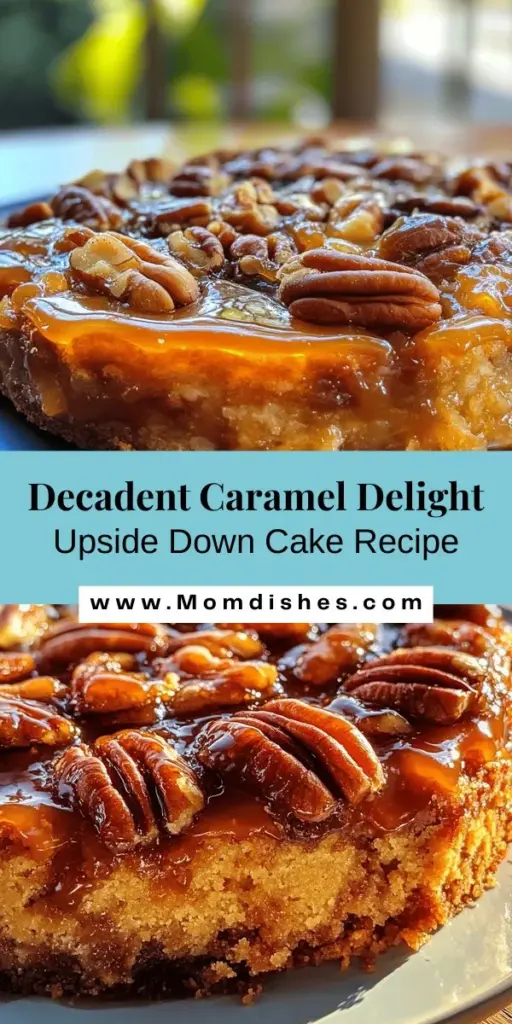 Indulge in the rich and gooey goodness of Pecan Paradise: Caramel Delight Upside Down Cake! This stunning dessert features a luscious caramel layer topped with crunchy pecans, all on a moist and fluffy cake. Perfect for celebrations or a sweet treat anytime. Follow our step-by-step guide to create this show-stopper that will wow everyone at your gathering. Get ready to elevate your dessert game! #UpsideDownCake #CaramelDelight #PecanParadise #BakingJoy #DessertLovers