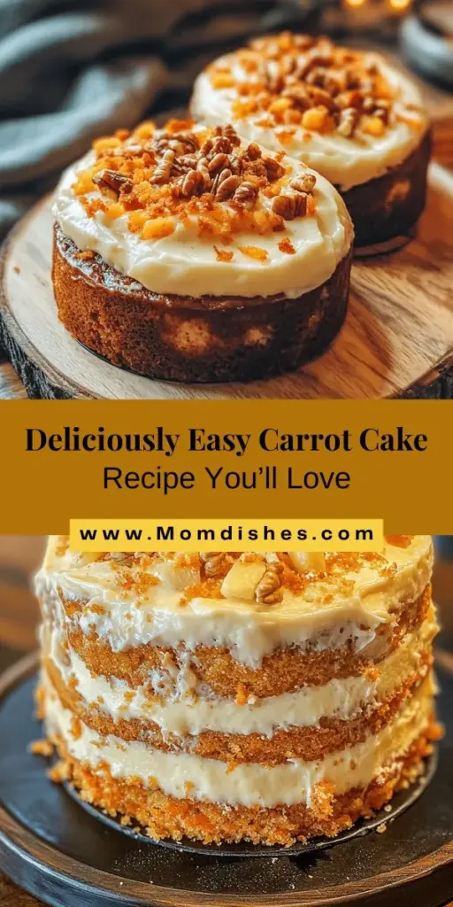 Bake up a delightful treat with this easy and delicious carrot cake recipe! Combining the natural sweetness of carrots with creamy cream cheese frosting, this cake is perfect for celebrations or a sweet craving. Discover its intriguing history, nutritional benefits, and an easy step-by-step guide to making this timeless classic. Gather your ingredients and get ready to impress family and friends with your baking skills! #CarrotCake #Baking #DessertRecipes #SweetTreats #HomeBaking