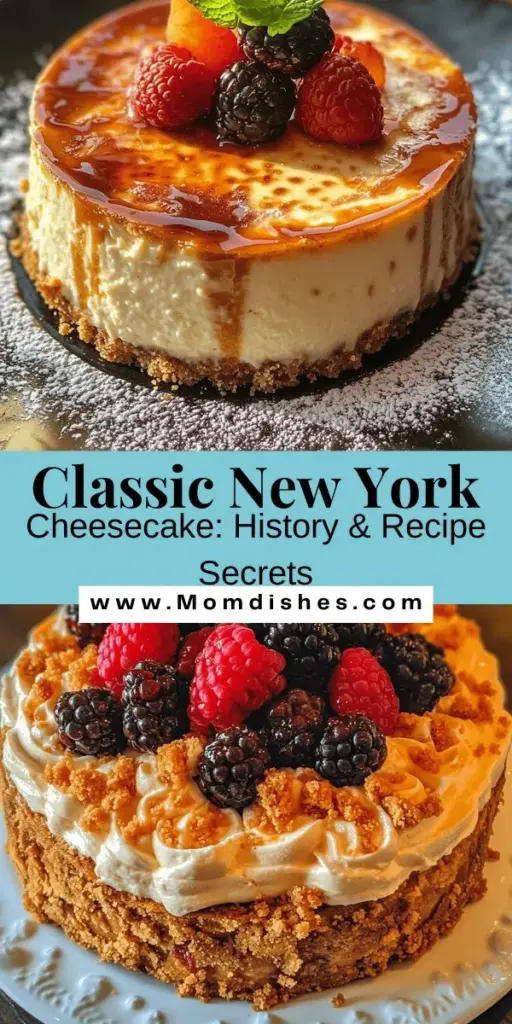 Discover the wonderful world of New York Cheesecake with this classic recipe that’s rich, creamy, and steeped in history! Perfect for any celebration, this dessert captures the essence of indulgence with its velvety texture and balanced flavors. Follow our simple steps to create a bakery-quality cheesecake at home using high-quality ingredients. From graham cracker crust to creamy filling, this is a must-try for dessert lovers! #Cheesecake #Dessert #Baking #Homemade #Recipes #NewYorkCheesecake