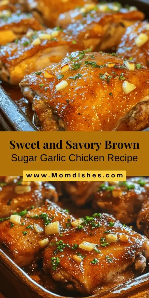 Discover the perfect blend of sweet and savory with this mouthwatering Sweet & Savory Brown Sugar Garlic Chicken recipe. Combining tender chicken with a delicious marinade of brown sugar and garlic, this dish is sure to impress at any dinner table. It's easy to make, ideal for busy weeknights, and fills your kitchen with an irresistible aroma. Try it tonight and elevate your mealtime experience! #ChickenRecipes #DinnerInspiration #HomeCooking #Foodie #Yummy