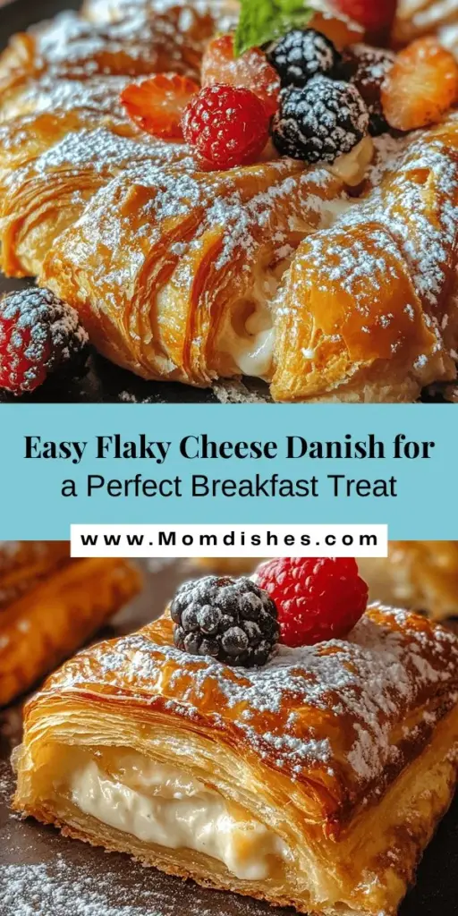 Start your mornings with a delicious Flaky Breakfast Cheese Danish! This easy recipe uses store-bought puff pastry and a creamy cream cheese filling, making it perfect for busy mornings or special occasions. With minimal ingredients and quick steps, even novice bakers can impress their guests. Customize your danish with fresh berries or fruit preserves for an extra sweet touch. Enjoy the flaky goodness and elevate your breakfast routine! #Breakfast #Danish #Baking #Pastry #Brunch #EasyRecipe #Homemade