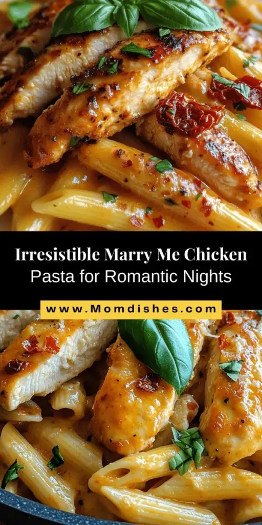 Indulge in the romantic flavors of Marry Me Chicken Pasta, a delightful dish that's perfect for date nights and special occasions. With tender chicken, creamy sauce, and al dente penne, it’s a meal meant to impress. Easy to prepare, it creates unforgettable moments around the dinner table. Whether for an anniversary or a cozy night in, this pasta is sure to win hearts! Discover the recipe and elevate your culinary game. #MarryMeChickenPasta #DateNight #RomanticDinner #ComfortFood #PastaLovers #CookingAtHome