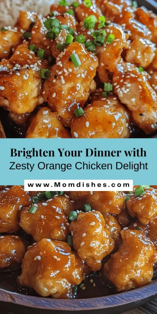 Elevate your dinner with the vibrant flavors of Zesty Orange Chicken Delight! This delicious recipe combines tender chicken thighs with a sweet and tangy orange sauce, creating a dish that's perfect for any occasion. Packed with vitamin C and antioxidants, this meal is as nutritious as it is flavorful. Serve it over rice or alongside sautéed veggies for a balanced feast. Get ready to impress your family and friends! #OrangeChicken #DinnerInspo #HealthyEating #CitrusDelight #RecipeOfTheDay