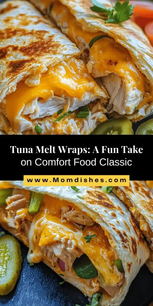 Discover the delicious Tuna Melt Wrap, a fun twist on a classic comfort food! This recipe combines savory tuna, creamy mayonnaise, and melted cheese all wrapped in a warm tortilla, making it perfect for quick lunches or light dinners. Packed with nutritious ingredients, this wrap not only satisfies your cravings but supports your health. Explore the step-by-step guide, tips, and variations to customize your own Tuna Melt Wrap today! #TunaMeltWrap #HealthyEating #ComfortFood #RecipeIdeas #EasyMeals #Wraps